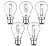 SCNNC 42 Watt GLS Clear Light Bulb B22 BC Bayonet Cap 240V Dimmable, A55 B22d Bayonet Classic Light Bulb 42W Warm White 2700K, B22 Globe Bulb for Ceiling Lamp, Floor Lamp, Pack of 5