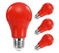 SCNNC A60/A19 E27 LED Light Bulb Red 9W, AC85-265V Coloured Light Bulb Equivalent 90W Incandescent, E27 Screw Red LED Bulb for Christmas Halloween Decoration Party Bar Holiday, Pack of 4