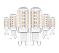 SCNNC G9 LED Bulbs 5W Warm White 2700K 220V 450LM Equivalent to 40W 50W Halogen, Non Dimmable, No Flicker, G9 Energy Saving LED Light Bulbs for Chandelier, Crystal Lamp, Pack of 6