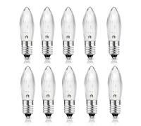 SCNNC Light Bulbs E10 34V 3W, Candle Arch Bridge Replacement Warm White 2700K, Tapered MES Spare Christmas Bulb for Bridge Arch Fairy Lights Candlestick, Pack of 10