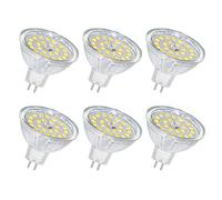 SCNNC MR16 GU5.3 LED Light Bulb 12V 5W Natural White 4000K, 500LM Non-Dimmable, Equivalent to 5 0W Halogen, GU5.3 MR16 LED Light Bulbs for Ceiling Lights, Landscape Lighting, Pack of 6