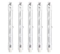 SCNNC R7S J118 Linear Halogen Light Bulb 118MM 200W Dimmable, 3000LM Warm White 2700K, 220-240V Halogen Floodlight Linear R7S Bulb for Work, Landscape Lights, Floor Lamps, Ceiling Lights, Pack of 5
