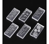 Scnvsi 6Pcs/Set 3D Flower Acrylic Silicone Mold for Earrings Nail Art Mould