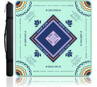 SCNWQ Mahjong Mat for Table - 33×33 Inch Non-Slip Noise Reduction Table Cover, Portable Gaming Mat for Mahjong, Poker, Cards, Board Games with Carrying Bag