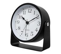 SCOAGE Bedroom Bedside Alarm Clock with Silent and Luminous Function, 360° Rotating Metal Bracket, by the Elderly, Adults, and Children, Battery