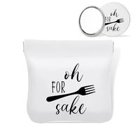 scodilo Funny Mini Makeup Bag for Purse with Mirror, Waterproof Portable No Zipper Self-closing Cosmetic Bag for Women, Coin Purse Pouch, Fun Gifts Birthday Gifts for Bride Mom Girls, Multicolor3