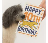 Scoff Paper 10th Birthday Card For Dog, Edible Happy Birthday Dog Card - The Card Your Dog Can Eat! Happy Birthday 10th, Single A5, Chicken Flavoured Card. Ideal Treat, Snack, Gift Or For Your Pet
