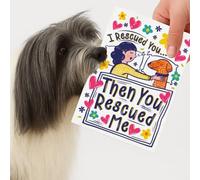 Scoff Paper Edible Card for Dogs - RESCUE, Happy Birthday, Anniversary, Chicken Flavoured card for dogs. Edible dog treat or snack made from potato and natural flavourings.