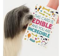 Scoff Paper Edible Dog Birthday Card - The Anniversary Card Your Dog Can Eat! EDIBLE INCREDIBLE, Single A5, CHICKEN Flavoured Card. Ideal Treat, Snack, Gift Or For Your Pet