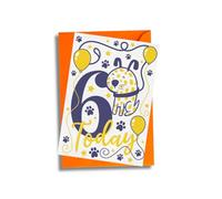 Scoff Paper Edible Happy Birthday Dog Card - The Card Your Dog Can Eat! Happy Birthday 6, Single A5, Chicken Flavoured Card. Ideal Treat, Snack, Gift Or For Your Pet
