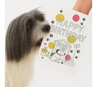 Scoff Paper Edible Happy Birthday Dog Card - The Card Your Dog Can Eat! Happy Birthday BOW WOW, Single A5, Chicken Flavoured Card. Ideal Treat, Snack, Gift Or For Your Pet