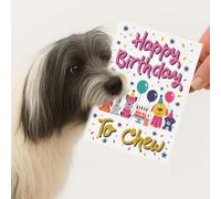Scoff Paper Edible Happy Birthday Dog Card - The Card Your Dog Can Eat! Happy Birthday to CHEW, Single A5, Bacon Flavoured Card. Ideal Treat, Snack, Gift Or For Your Pet