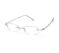 Scojo New York Reading Glasses by, Original Gels Readers, Rimless Oval Glasses, Crystal, 2.50x