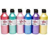 Scola 6 x 300ml Artmix Pearlescent Ready Mix Assorted Colour Poster Paint PAM300/6A