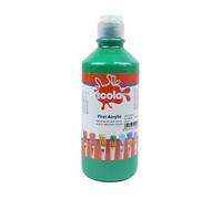 Scola Acrylic Starter Paint, 500ml Bottle, Brilliant Green, Safe Non-Toxic Paints, Washable, Craft Projects, Sponge Painting, For Children