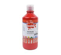 Scola Acrylic Starter Paint, 500ml Bottle, Brilliant Red, Safe Non-Toxic Poster Paints, Washable, Craft Projects, Sponge Painting, For Children