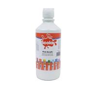 Scola Acrylic Starter Paint, 500ml Bottle, White, Safe Non-Toxic Poster Paints, Washable, Craft Projects, Sponge Painting, For Children