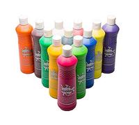 Scola Artmix 600ml Bottles Ready Mix Craft Poster Paint Set 12 Assorted Colours