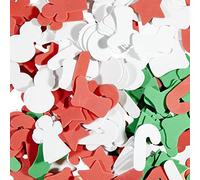 scola Christmas Foam Shapes, 200 Pieces, Assorted Shapes, Red/White/Green, Children Art Activities and Scrapbooking, Ideal for Hobbyists and Professional Crafters, Adults and Kids
