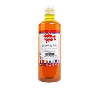 Scola Drawing Ink, 600ml Bottle, Lemon, Water-Based Ink, Arts & Craft Projects, For Children & Schools