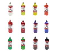 Scola Readymix Water Based Tempera Paint, 12 Assorted Bright Colours, 600ml Bottles, Safe Non-Toxic Poster Paints, Craft Projects, Suitable for 3+