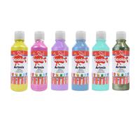 Scola Readymix Water Based Tempera Paint, 6 Assorted Unicorn Colours, 300ml Bottles, Safe Non-Toxic Poster Paints, Washable, Craft Projects, Suitable