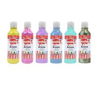 Scola Readymix Water Based Tempera Paint, 6 Assorted Unicorn Colours, 300ml Bottles, Safe Non-Toxic Poster Paints, Washable, Craft Projects, Suitable for 3+