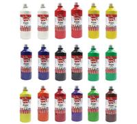 Scola Readymix Water Based Tempera Paint, Assorted Colours, 18 x 600ml Bottles, Non-Toxic Poster Paints, Craft Projects, Suitable for 3+