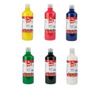 Scola Readymix Water Based Washable Tempera Paint, 6 Assorted Bright Colours, 600ml Bottles, Safe Non-Toxic Poster Paints, Craft Projects, Suitable for 3+