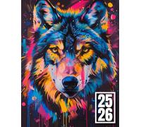 Scolaire 2025 2026 Animaux Souvages: Couverture Souple Loup Magique, Organiseur Scolaire 11 Mois de (Septembre 2025/Juillet 2026) pour Étudiants ... - Planificateur Journalier 1 Jour Par Page