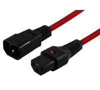 IEC LOCK PC1385 power cable Red 1 m C13 coupler C14 coupler
