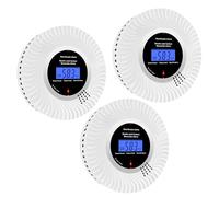 Scondaor Combination Smoke and Carbon Monoxide Detector with LCD Display & 10-Year Battery, Smoke Alarms for Home, Smoke & CO Alarm Detector with Test/Silence Button (3 Pack)
