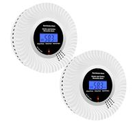 Scondaor Combination Smoke and Carbon Monoxide Detector with LCD Display & 10-Year Battery, Smoke Alarms for Home, Smoke & CO Alarm Detector with Test/Silence Button (2 Pack)