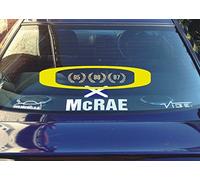 SCOOBY DESIGNS COLIN MCRAE WREATH RALLY CAR WINS STICKER DECALS X3 IN GOLD MADE
