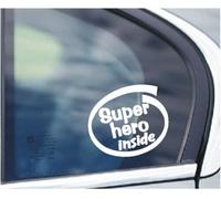 SCOOBY DESIGNS SUPER HERO FUNNY INSIDE CAR WINDOW STICKER SPIDER MAN BAT DC MADE