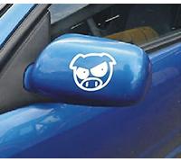SCOOBY DESIGNS WRC RALLY CAR MANGA ANGRY PIG STICKERS DECALS X2 WHITE