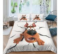 Scooby_dog 3D Print Duvet Cover Set Microfibre Soft Lovely Quilt Covers Bedding Sets with Pillowcases Comforter Cover 3 Pieces Set Microfiber for Teens And AdultsKing（220x240cm）