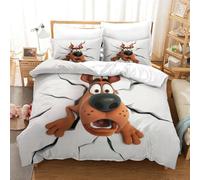 Scooby_dog 3D Print Lovely Quilt Cover for Boys Girls Duvet Cover Comforter Covers with Pillow Cases Soft Microfiber with Zipper Closure Bedding Set 3 Pieces Super King（260x220cm）
