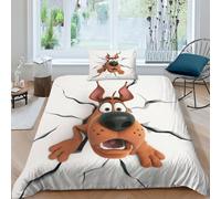 Scooby_dog Bedding Set,3D Print Duvet Cover Sets Lovely Quilt Cover,Zipper, with Pillow Case 2 Pieces Set Suitable for All People with Hidden Zipper Closure,Microfiber Single（135x200cm）