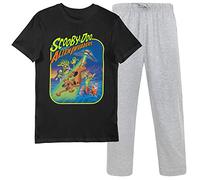 Scooby Doo Alien Invaders Mens Tee & Lounge Bottom Set-S Black