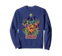 Scooby-Doo and Shaggy Chased by Monsters Sweatshirt, Adult Unisex, Navy Blue, X-Large