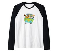 Scooby-Doo and The Gang in Mystery Machine Comedy Cartoon Raglan Baseball Tee