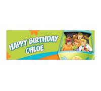 Scooby-Doo Birthday - Gang in The Mystery Machine Personalised Banner Wall Sticker (180cm Width x 60cm Height)