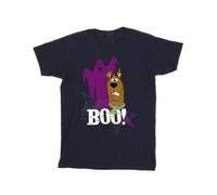 Scooby Doo Boy's Boo Ghost Cotton T-Shirt in Navy | Size: 7-8 Years Scooby Doo Navy 7-8 Years