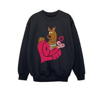 Scooby Doo Boy's Love Heart Sweatshirt in Black | Size: 7-8 Years Scooby Doo Black 7-8 Years