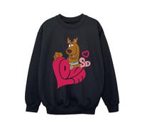 Scooby Doo Boy's Love Heart Sweatshirt in Black | Size: 9 Years Scooby Doo Black 9 Years