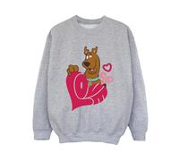 Scooby Doo Boy's Love Heart Sweatshirt in Grey | Size: 3-4 Years Scooby Doo Grey 3-4 Years