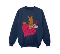 Scooby Doo Boy's Love Heart Sweatshirt in Navy | Size: 5-6 Years Scooby Doo Navy 5-6 Years