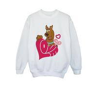 Scooby Doo Boy's Love Heart Sweatshirt in White | Size: 3-4 Years Scooby Doo White 3-4 Years