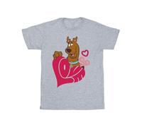 Scooby Doo Boy's Love Heart T-Shirt in Grey | Size: 3-4 Years Scooby Doo Grey 3-4 Years